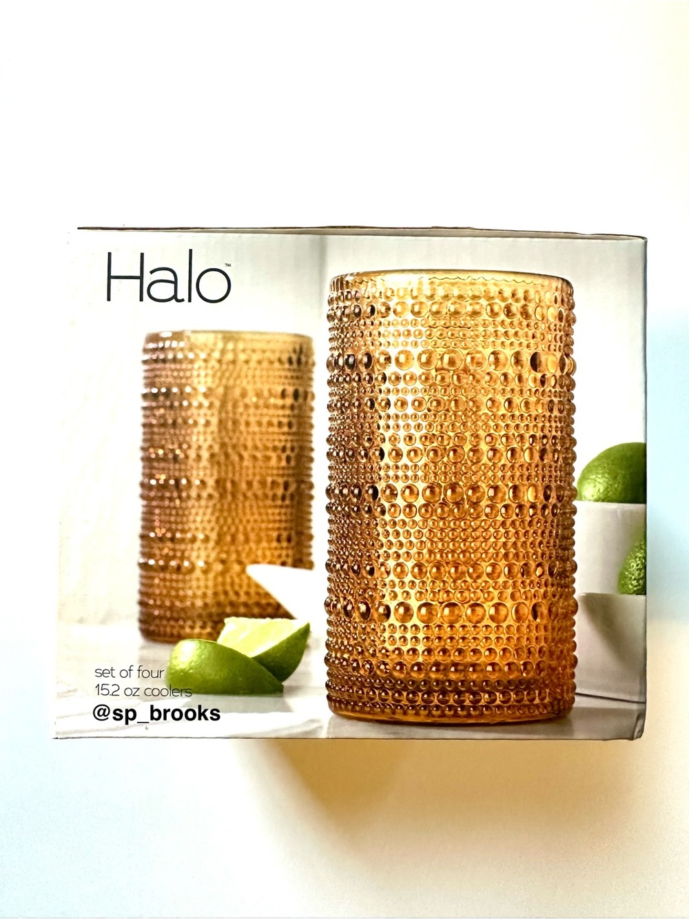 🎁HALO Glass Tumblers -Golden Bronze Highball Glass Drinkware -Set of 4 - 15.2 oz
